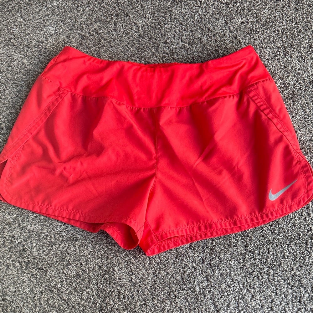 Nike Women’s Bright Red Athletic Running Shorts with Swoosh